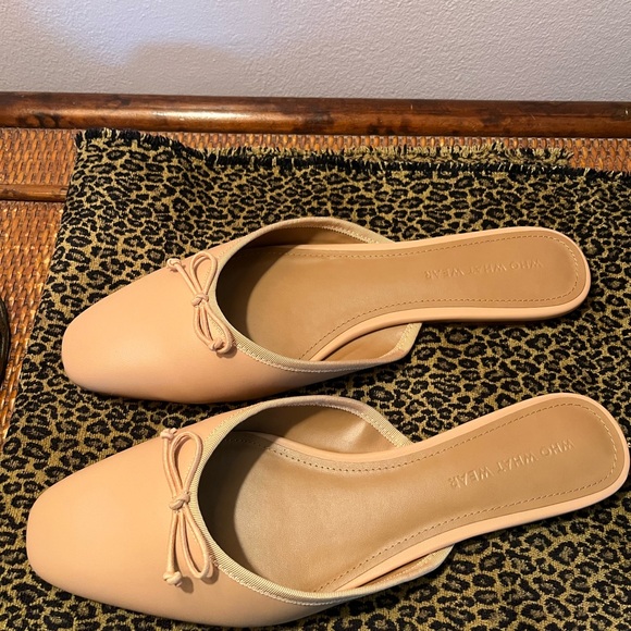 Who What Wear Cream Mules with Bow Detail - Picture 2 of 2